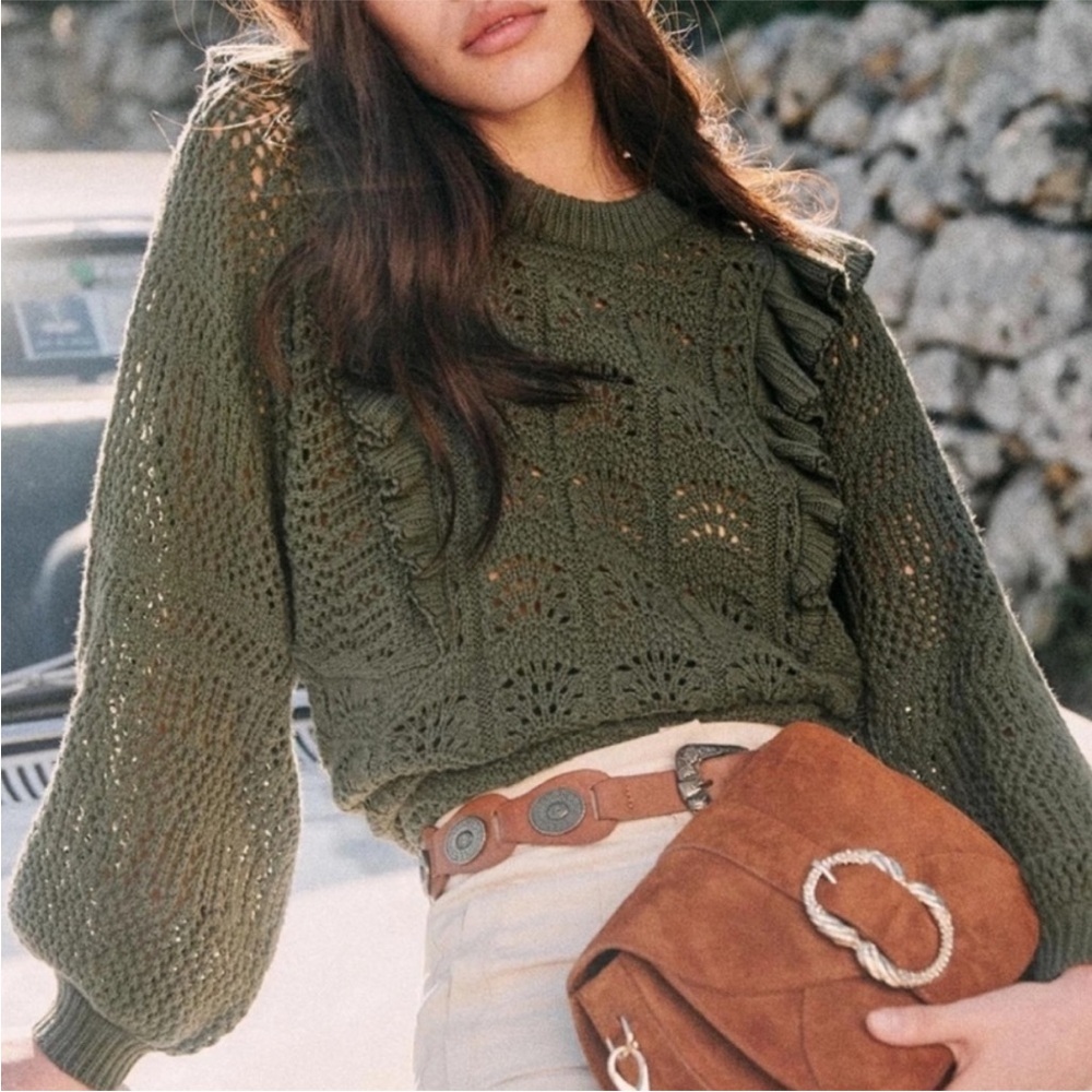 Sezane Olive Green Sweater